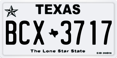 TX license plate BCX3717