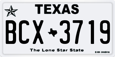 TX license plate BCX3719