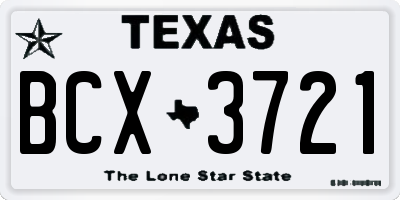 TX license plate BCX3721