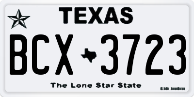 TX license plate BCX3723