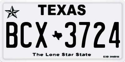 TX license plate BCX3724