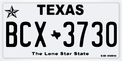TX license plate BCX3730