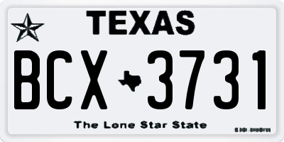 TX license plate BCX3731
