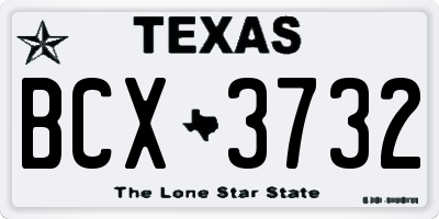 TX license plate BCX3732