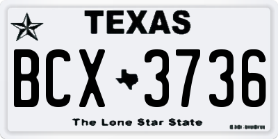 TX license plate BCX3736