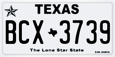 TX license plate BCX3739