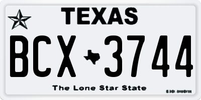 TX license plate BCX3744