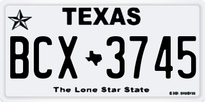 TX license plate BCX3745