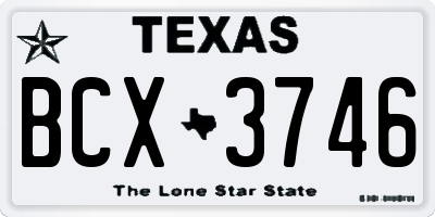 TX license plate BCX3746