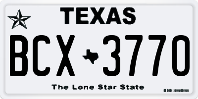 TX license plate BCX3770