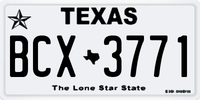 TX license plate BCX3771