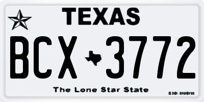 TX license plate BCX3772