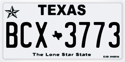 TX license plate BCX3773