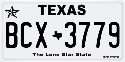 TX license plate BCX3779