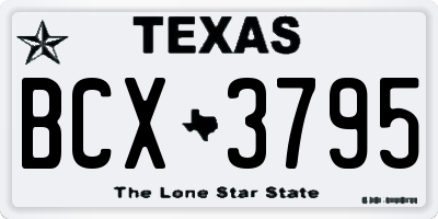 TX license plate BCX3795