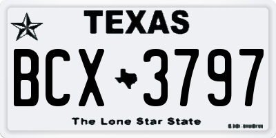 TX license plate BCX3797