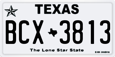 TX license plate BCX3813
