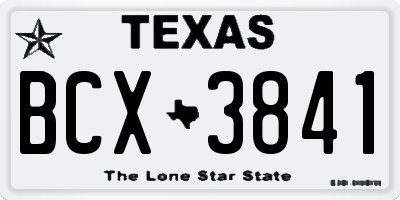 TX license plate BCX3841