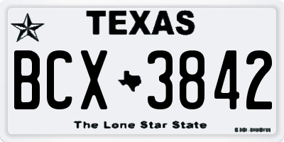 TX license plate BCX3842
