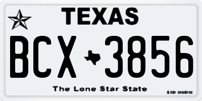 TX license plate BCX3856