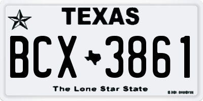 TX license plate BCX3861