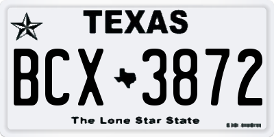 TX license plate BCX3872
