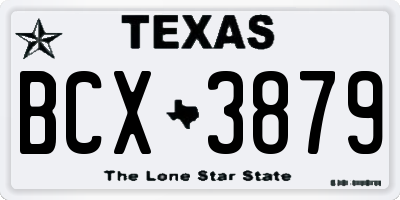 TX license plate BCX3879