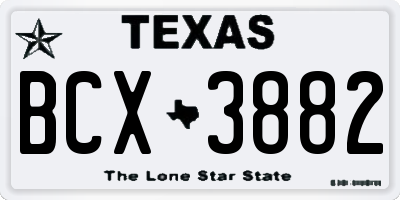 TX license plate BCX3882