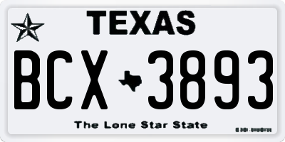 TX license plate BCX3893