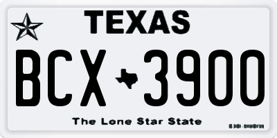 TX license plate BCX3900