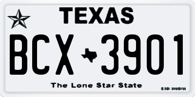 TX license plate BCX3901