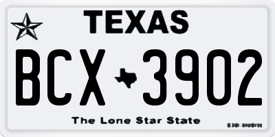 TX license plate BCX3902