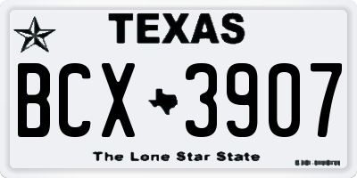 TX license plate BCX3907