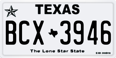 TX license plate BCX3946