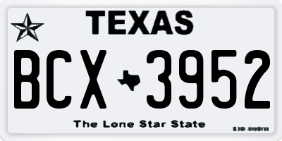 TX license plate BCX3952