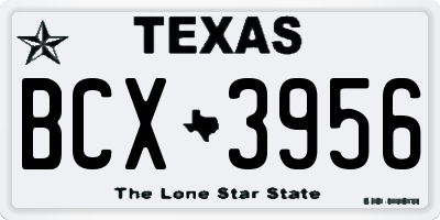 TX license plate BCX3956