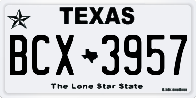 TX license plate BCX3957