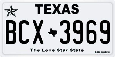 TX license plate BCX3969