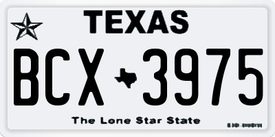 TX license plate BCX3975