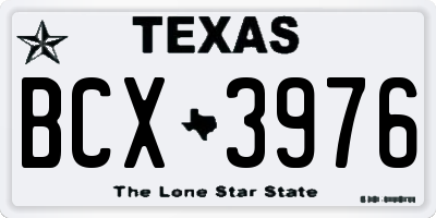 TX license plate BCX3976