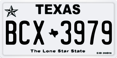 TX license plate BCX3979