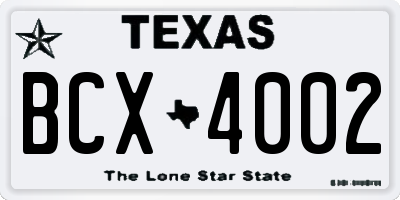 TX license plate BCX4002