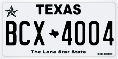 TX license plate BCX4004