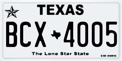 TX license plate BCX4005