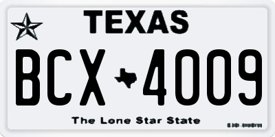 TX license plate BCX4009