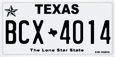 TX license plate BCX4014