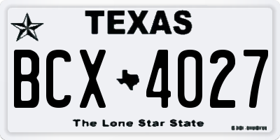 TX license plate BCX4027