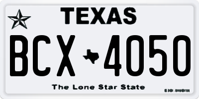 TX license plate BCX4050