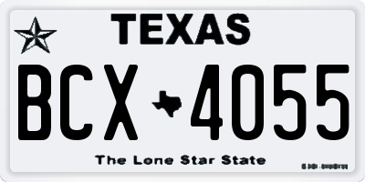 TX license plate BCX4055