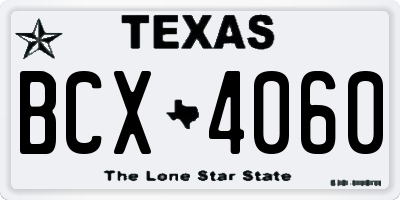 TX license plate BCX4060